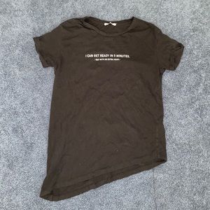 Zara black angled t shirt black